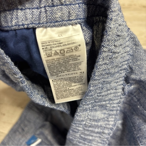 Old Navy Women's 4X Plus Size Shorts High Waisted Linen Blend Chambray Blue - Picture 12 of 16